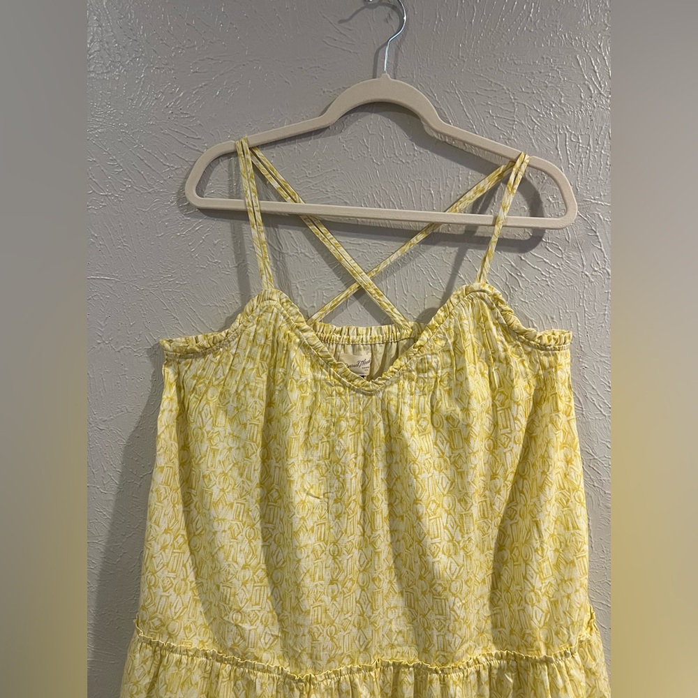 NEW Universal thread sleeveless short pintuck dress yellow